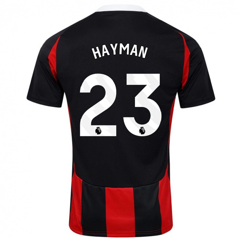 Danxen Män Alex Hayman #23 Svart Röd Bortatröja Matchtröjor 2024/25 Tröjor T-Tröja