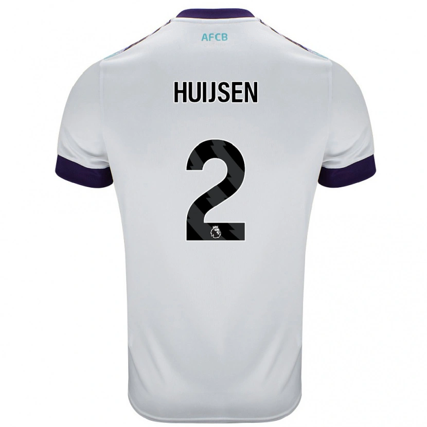 Danxen Män Dean Huijsen #2 Vit Grön Lila Bortatröja Matchtröjor 2024/25 Tröjor T-Tröja