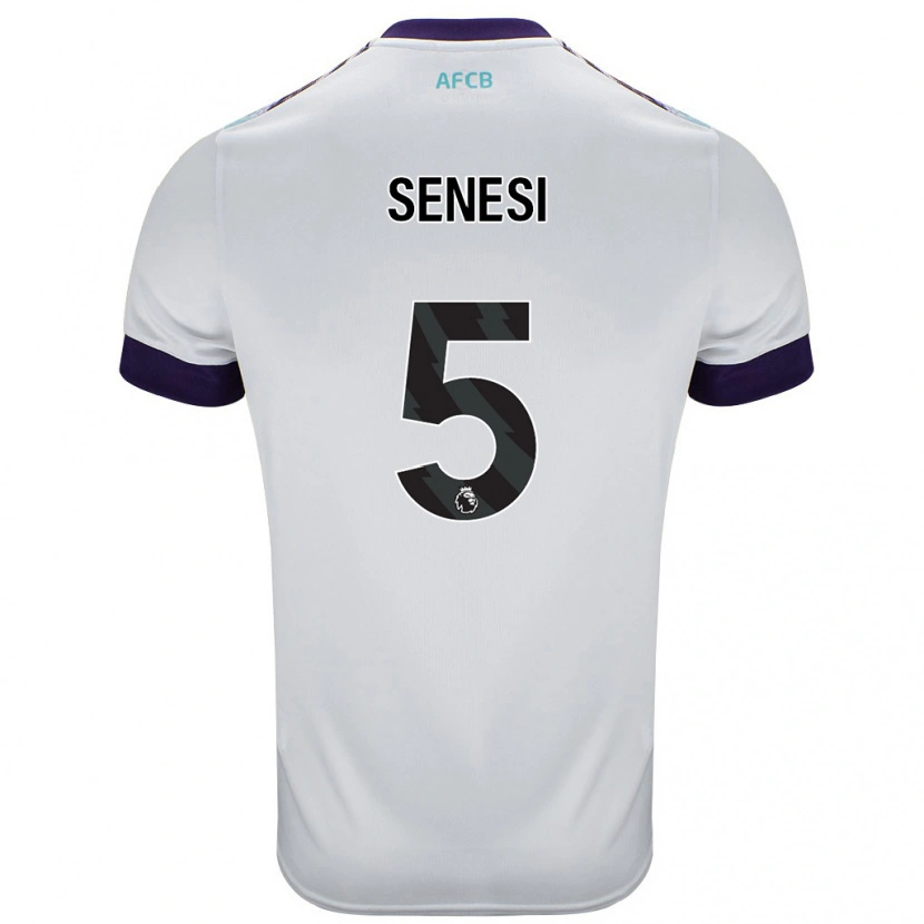 Danxen Män Marcos Senesi #5 Vit Grön Lila Bortatröja Matchtröjor 2024/25 Tröjor T-Tröja