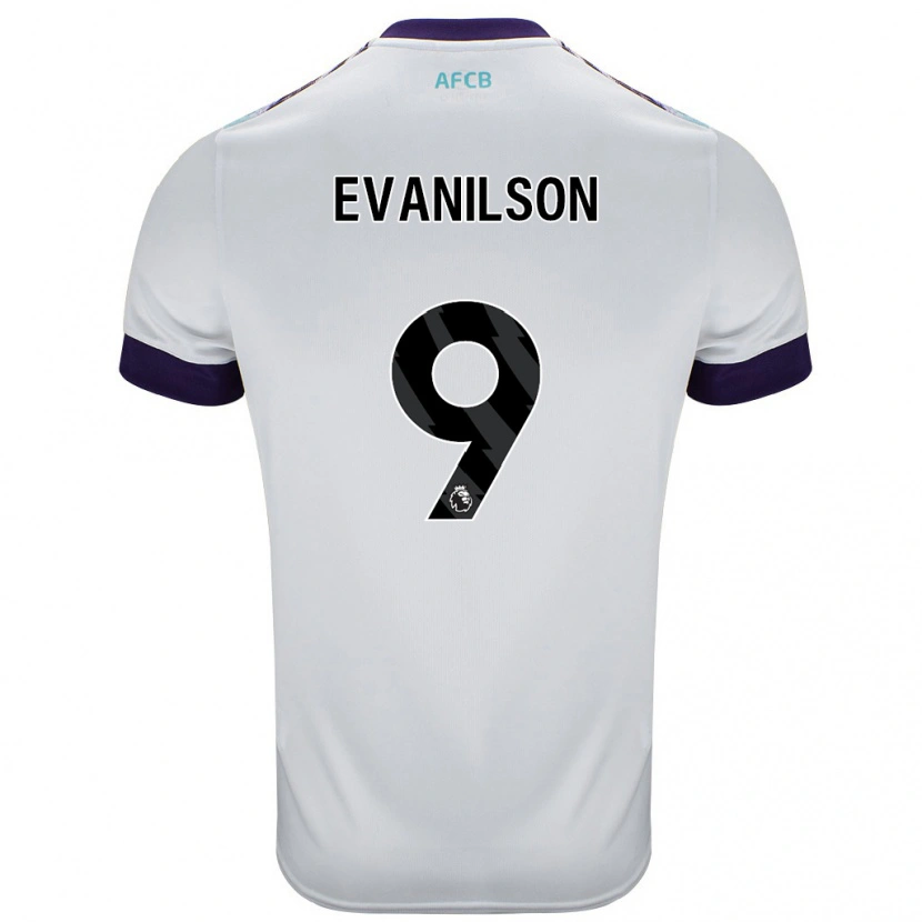 Danxen Män Evanilson #9 Vit Grön Lila Bortatröja Matchtröjor 2024/25 Tröjor T-Tröja