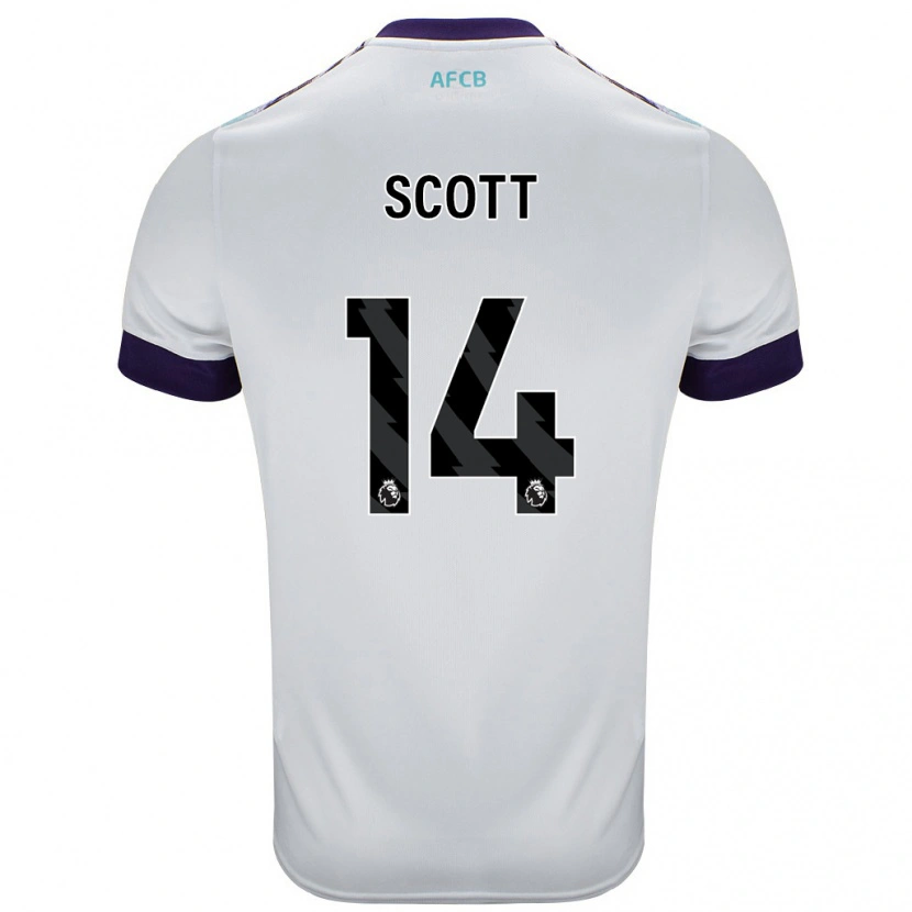 Danxen Män Alex Scott #14 Vit Grön Lila Bortatröja Matchtröjor 2024/25 Tröjor T-Tröja