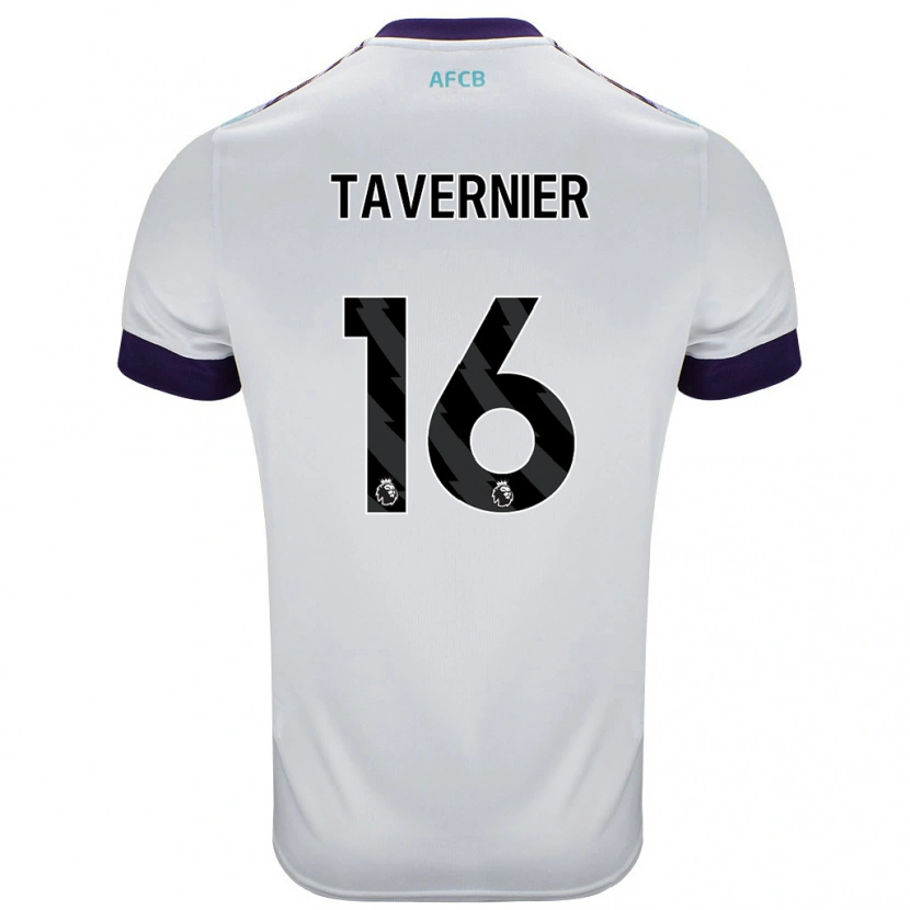 Danxen Män Marcus Tavernier #16 Vit Grön Lila Bortatröja Matchtröjor 2024/25 Tröjor T-Tröja