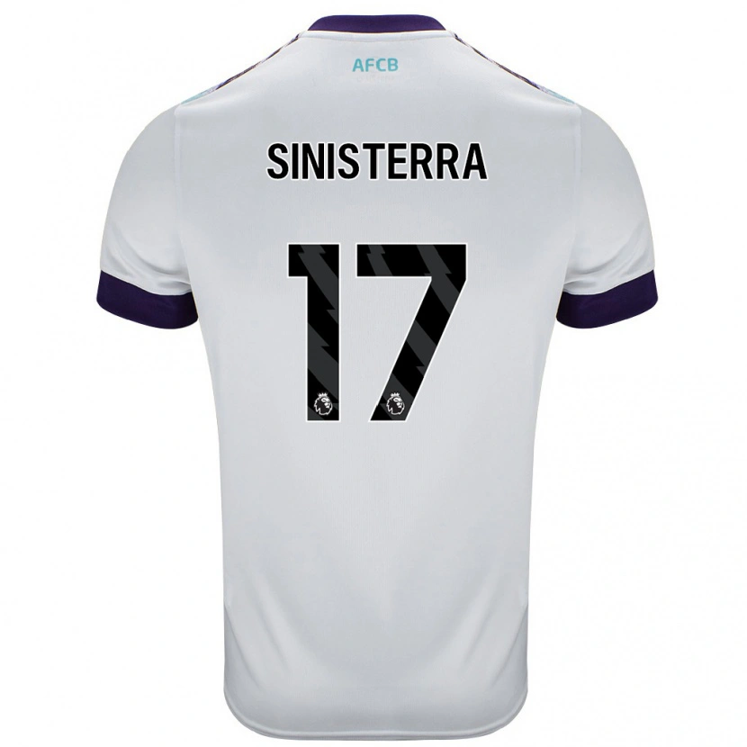 Danxen Män Luis Sinisterra #17 Vit Grön Lila Bortatröja Matchtröjor 2024/25 Tröjor T-Tröja