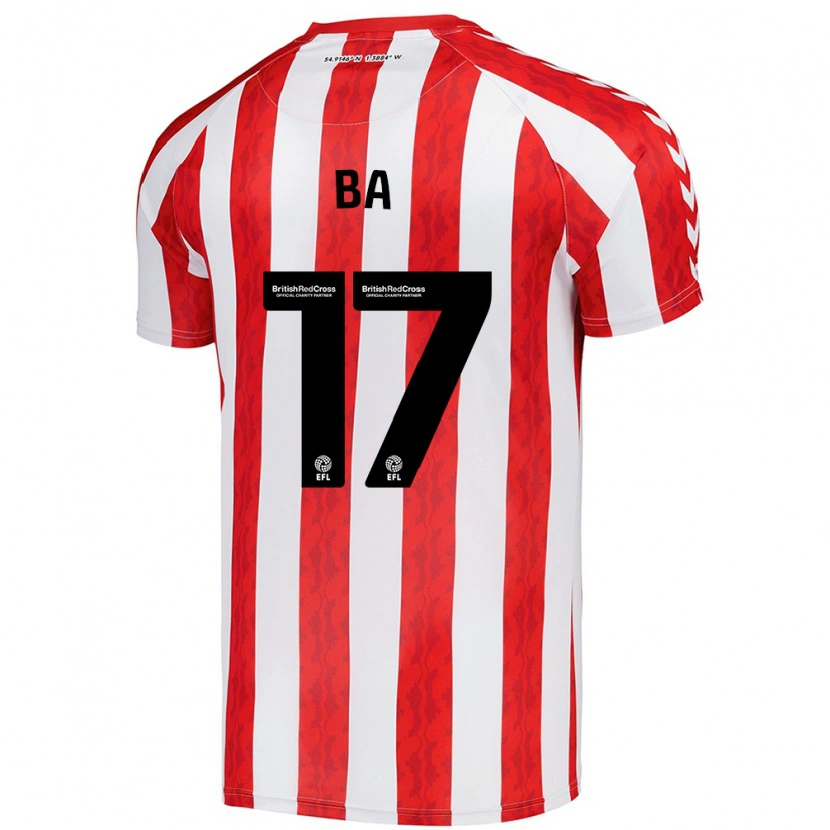 Danxen Kvinnor Abdoullah Ba #17 Röd Vit Hemmatröja Matchtröjor 2024/25 Tröjor T-Tröja