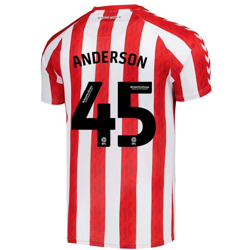 Danxen Kvinnor Joe Anderson #45 Röd Vit Hemmatröja Matchtröjor 2024/25 Tröjor T-Tröja