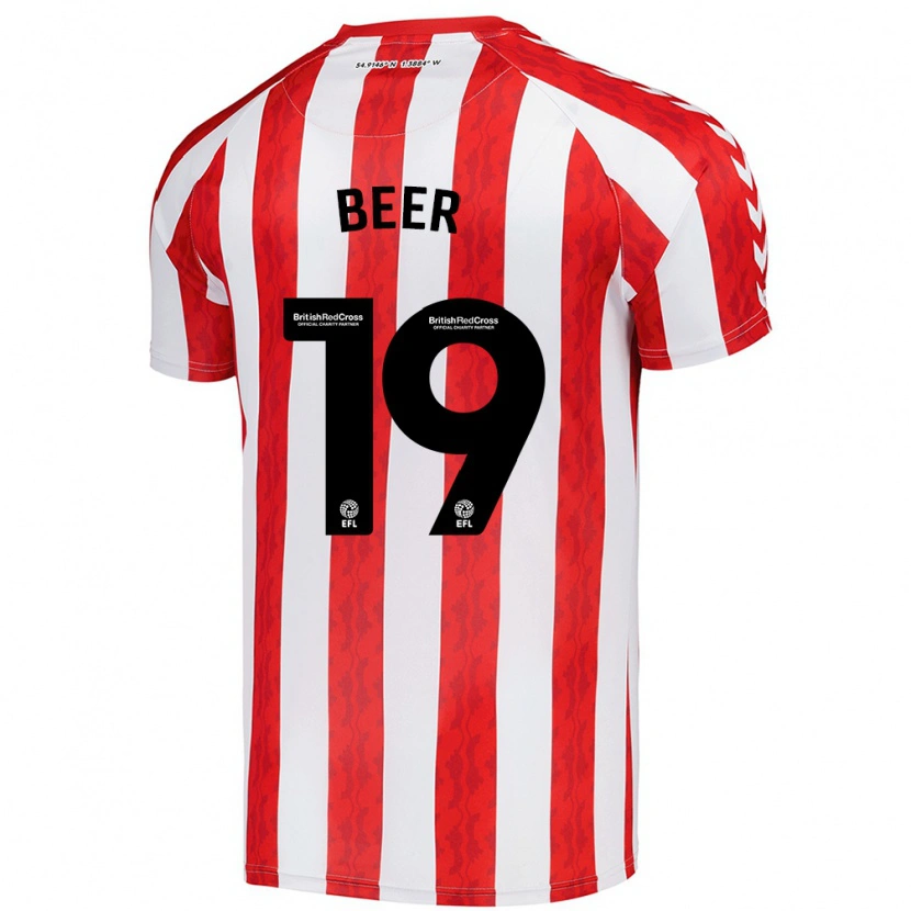 Danxen Kvinnor Megan Beer #19 Röd Vit Hemmatröja Matchtröjor 2024/25 Tröjor T-Tröja
