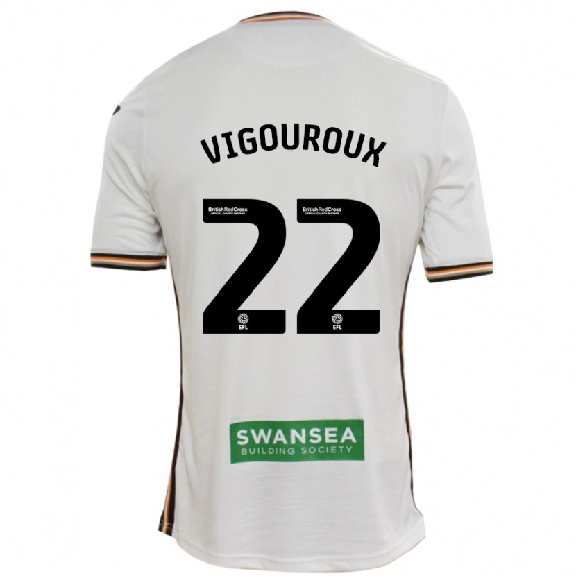Danxen Kvinnor Lawrence Vigouroux #22 Vit Hemmatröja Matchtröjor 2024/25 Tröjor T-Tröja