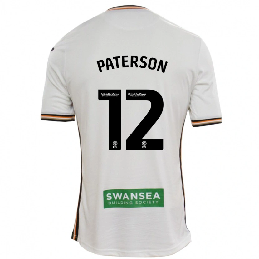 Danxen Kvinnor Jamie Paterson #12 Vit Hemmatröja Matchtröjor 2024/25 Tröjor T-Tröja
