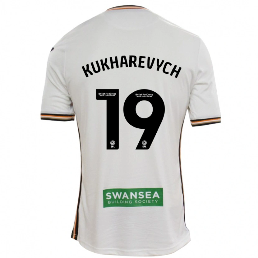 Danxen Kvinnor Mykola Kukharevych #19 Vit Hemmatröja Matchtröjor 2024/25 Tröjor T-Tröja