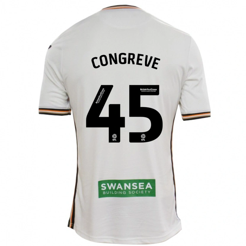Danxen Kvinnor Cameron Congreve #45 Vit Hemmatröja Matchtröjor 2024/25 Tröjor T-Tröja
