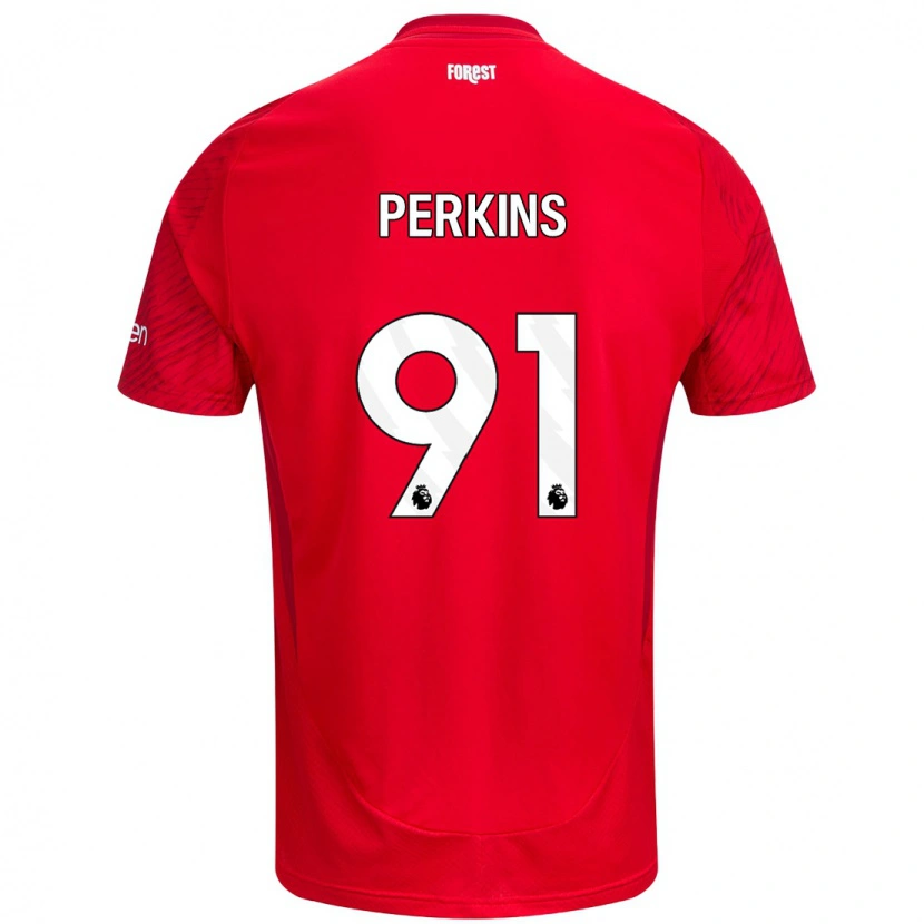 Danxen Kvinnor Jack Perkins #91 Röd Vit Hemmatröja Matchtröjor 2024/25 Tröjor T-Tröja