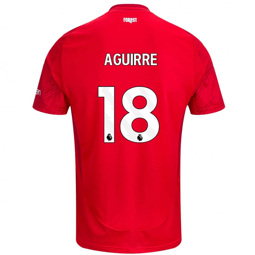 Danxen Kvinnor Aja Aguirre #18 Röd Vit Hemmatröja Matchtröjor 2024/25 Tröjor T-Tröja