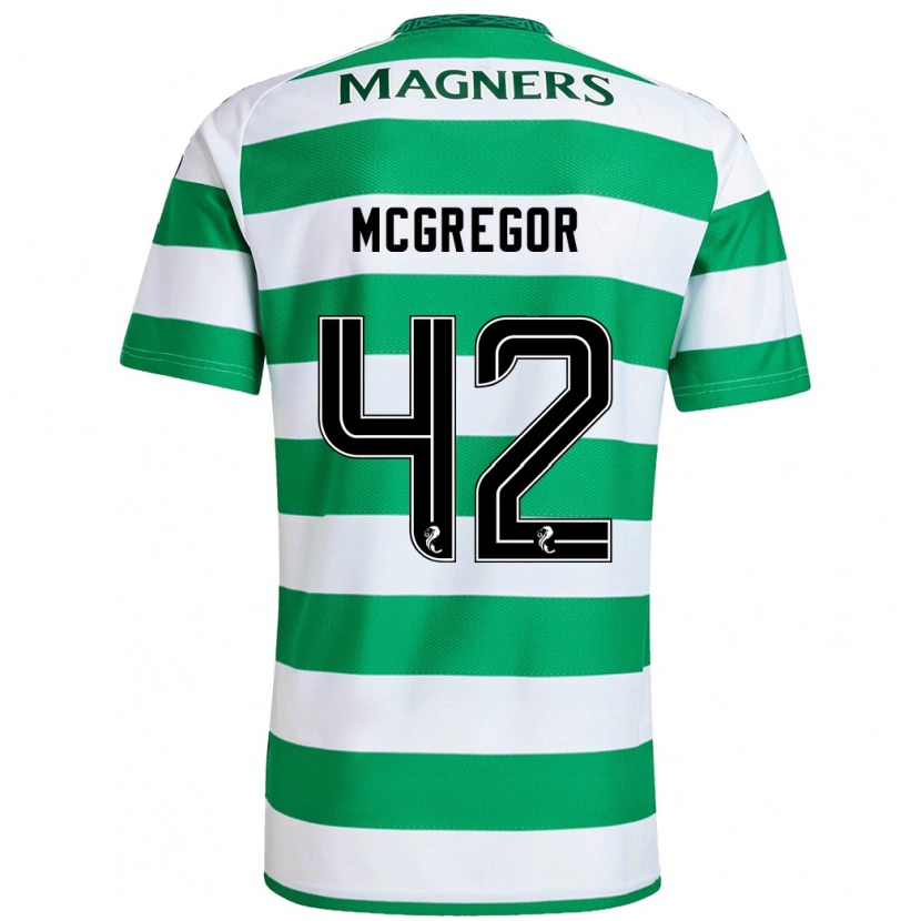 Danxen Kvinnor Callum Mcgregor #42 Grön Vit Hemmatröja Matchtröjor 2024/25 Tröjor T-Tröja