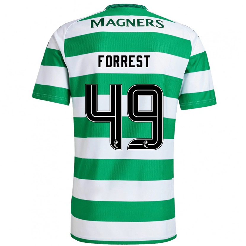 Danxen Kvinnor James Forrest #49 Grön Vit Hemmatröja Matchtröjor 2024/25 Tröjor T-Tröja