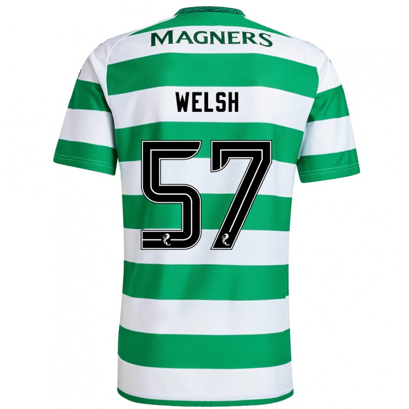 Danxen Kvinnor Stephen Welsh #57 Grön Vit Hemmatröja Matchtröjor 2024/25 Tröjor T-Tröja