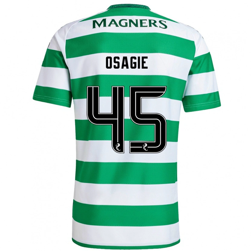 Danxen Kvinnor Justin Osagie #45 Grön Vit Hemmatröja Matchtröjor 2024/25 Tröjor T-Tröja