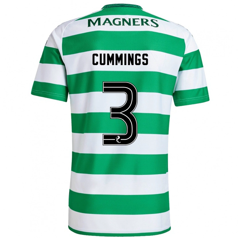 Danxen Kvinnor Sydney Cummings #3 Grön Vit Hemmatröja Matchtröjor 2024/25 Tröjor T-Tröja