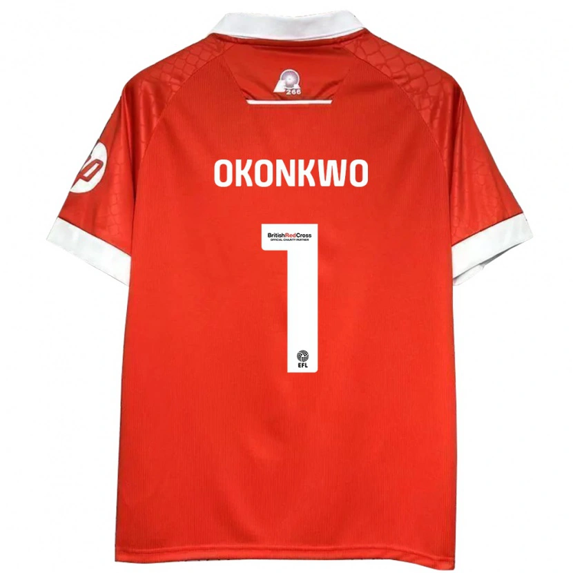 Danxen Kvinnor Arthur Okonkwo #1 Röd Vit Hemmatröja Matchtröjor 2024/25 Tröjor T-Tröja