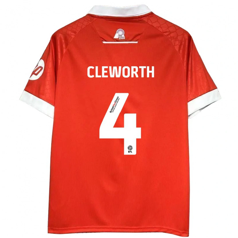 Danxen Kvinnor Max Cleworth #4 Röd Vit Hemmatröja Matchtröjor 2024/25 Tröjor T-Tröja