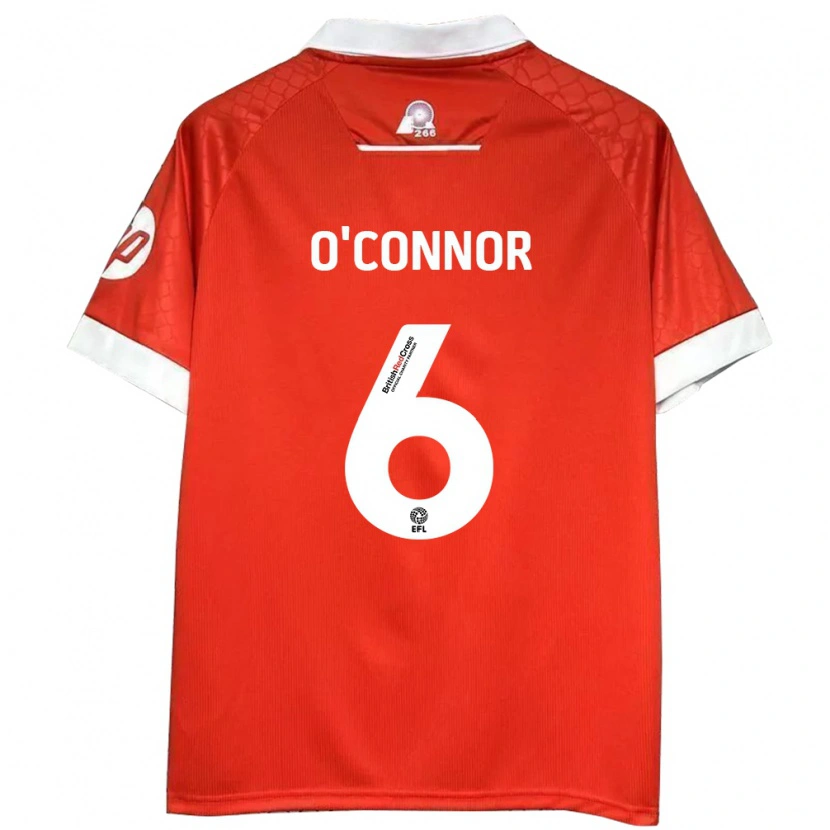 Danxen Kvinnor Thomas O'connor #6 Röd Vit Hemmatröja Matchtröjor 2024/25 Tröjor T-Tröja