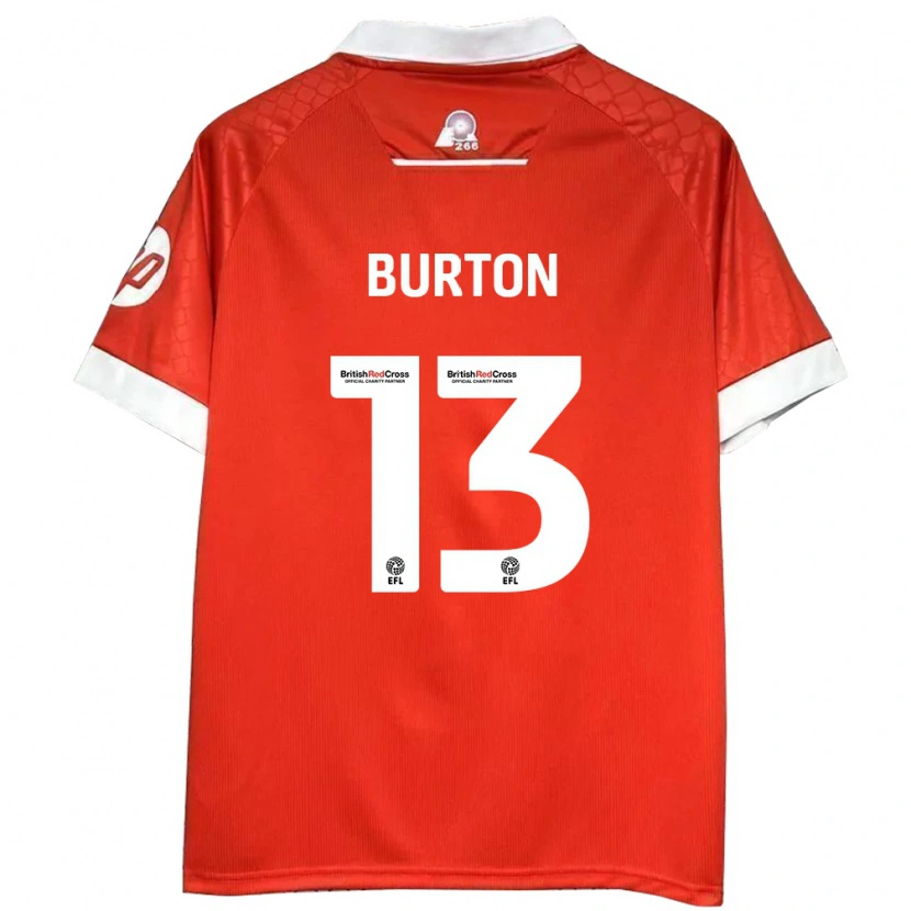 Danxen Kvinnor Callum Burton #13 Röd Vit Hemmatröja Matchtröjor 2024/25 Tröjor T-Tröja