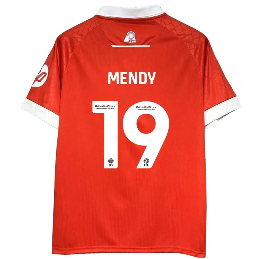 Danxen Kvinnor Jacob Mendy #19 Röd Vit Hemmatröja Matchtröjor 2024/25 Tröjor T-Tröja