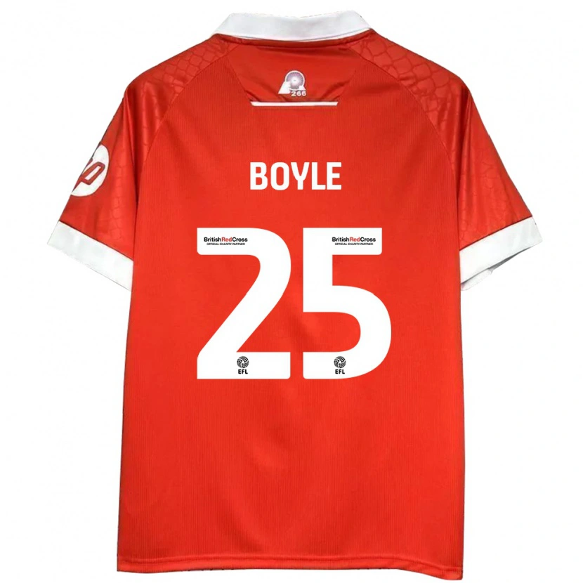 Danxen Kvinnor Will Boyle #25 Röd Vit Hemmatröja Matchtröjor 2024/25 Tröjor T-Tröja