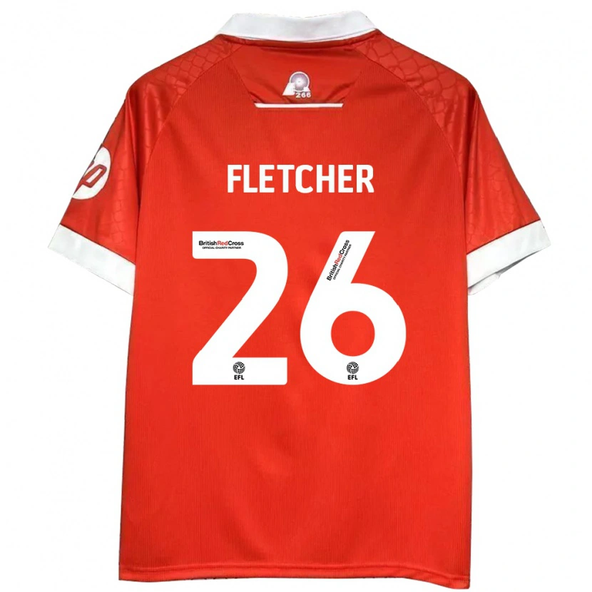 Danxen Kvinnor Steven Fletcher #26 Röd Vit Hemmatröja Matchtröjor 2024/25 Tröjor T-Tröja