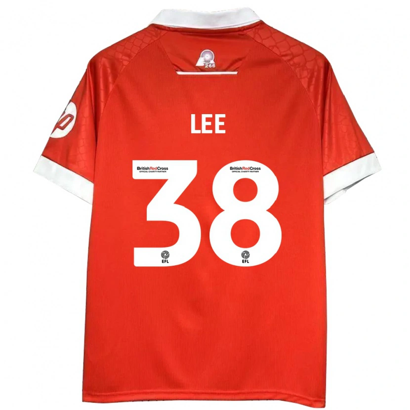 Danxen Kvinnor Elliot Lee #38 Röd Vit Hemmatröja Matchtröjor 2024/25 Tröjor T-Tröja