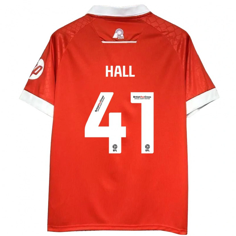 Danxen Kvinnor Liam Hall #41 Röd Vit Hemmatröja Matchtröjor 2024/25 Tröjor T-Tröja