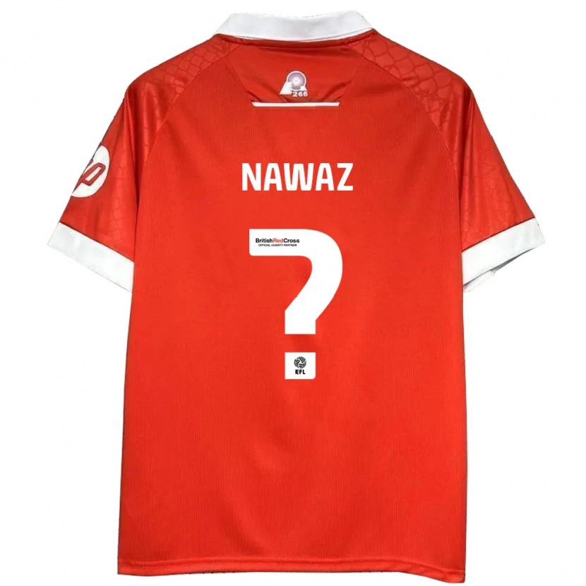 Danxen Kvinnor Umar Nawaz #0 Röd Vit Hemmatröja Matchtröjor 2024/25 Tröjor T-Tröja