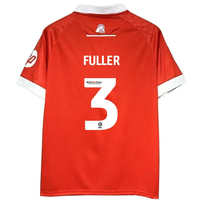 Danxen Kvinnor Olivia Fuller #3 Röd Vit Hemmatröja Matchtröjor 2024/25 Tröjor T-Tröja