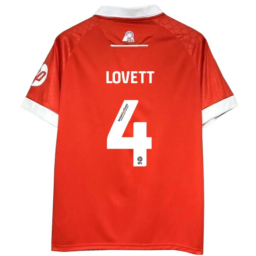 Danxen Kvinnor Erin Lovett #4 Röd Vit Hemmatröja Matchtröjor 2024/25 Tröjor T-Tröja