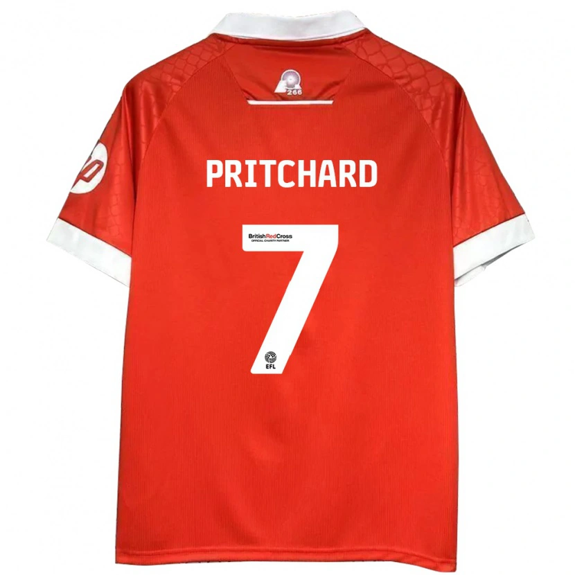 Danxen Kvinnor Rebecca Pritchard #7 Röd Vit Hemmatröja Matchtröjor 2024/25 Tröjor T-Tröja