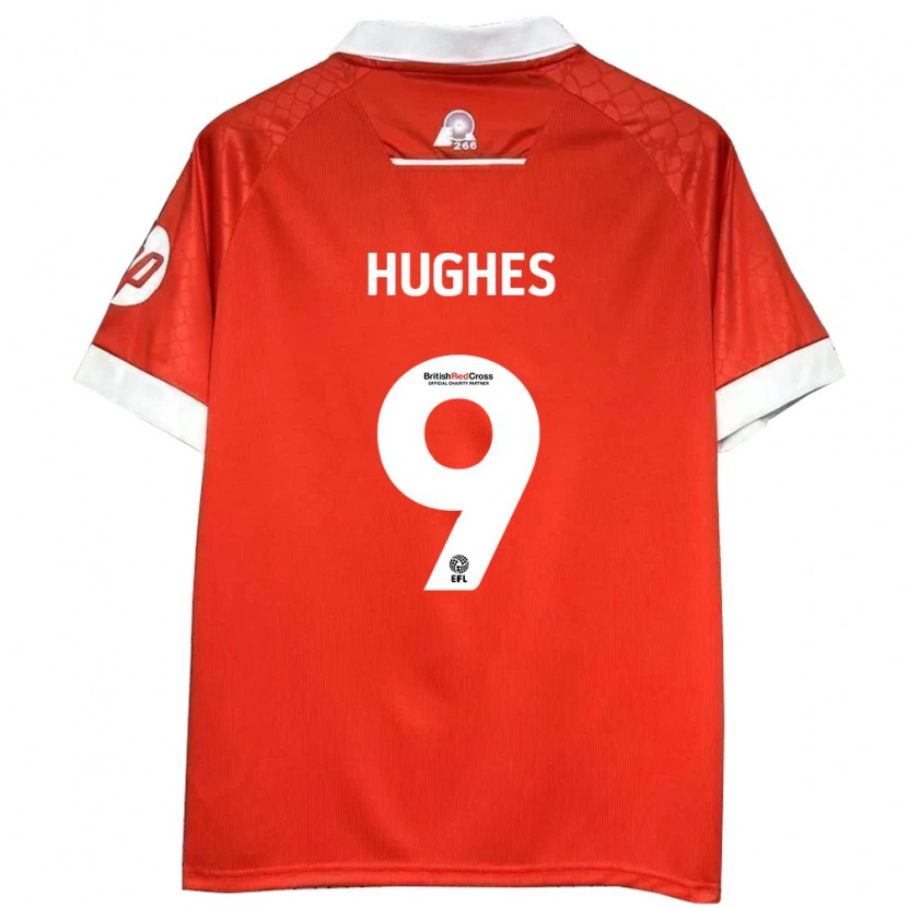 Danxen Kvinnor Rosie Hughes #9 Röd Vit Hemmatröja Matchtröjor 2024/25 Tröjor T-Tröja