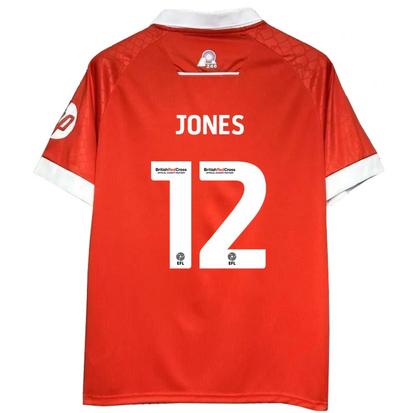 Danxen Kvinnor Carra Jones #12 Röd Vit Hemmatröja Matchtröjor 2024/25 Tröjor T-Tröja