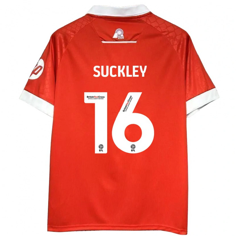 Danxen Kvinnor Ava Suckley #16 Röd Vit Hemmatröja Matchtröjor 2024/25 Tröjor T-Tröja