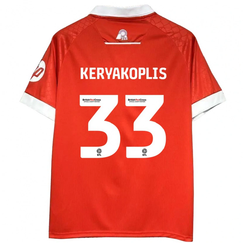 Danxen Kvinnor Hannah Keryakoplis #33 Röd Vit Hemmatröja Matchtröjor 2024/25 Tröjor T-Tröja