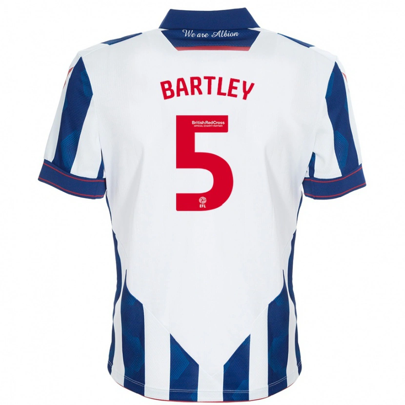 Danxen Kvinnor Kyle Bartley #5 Vit Mörkblå Hemmatröja Matchtröjor 2024/25 Tröjor T-Tröja