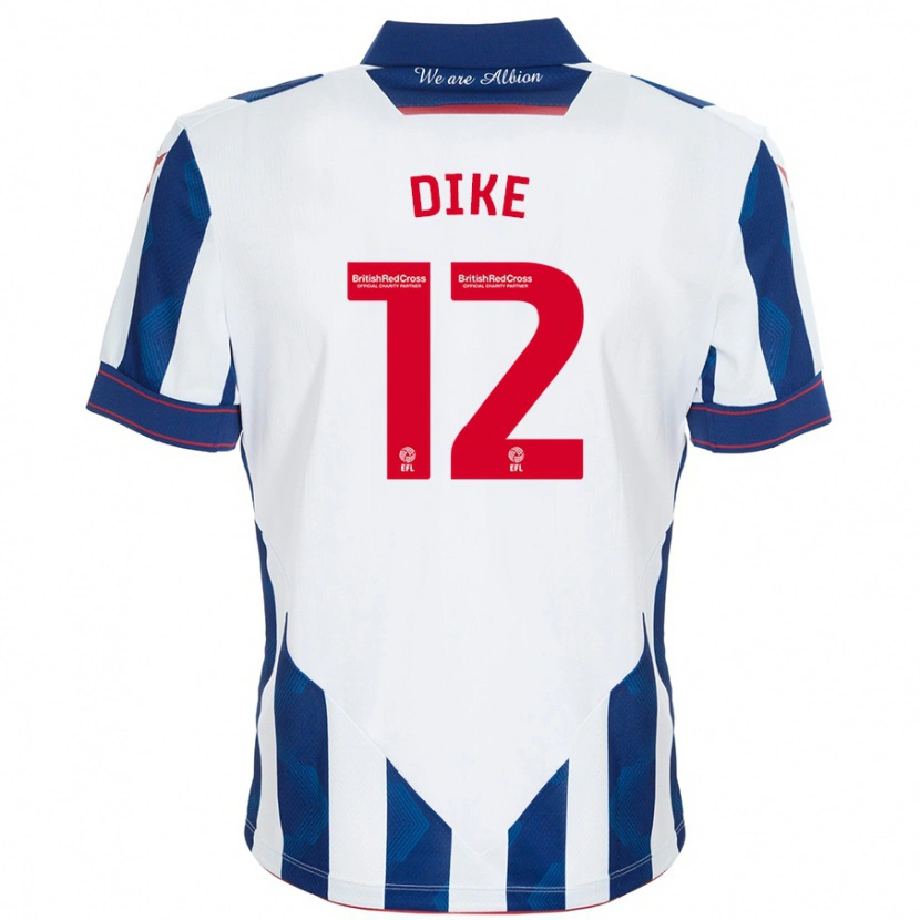 Danxen Kvinnor Daryl Dike #12 Vit Mörkblå Hemmatröja Matchtröjor 2024/25 Tröjor T-Tröja