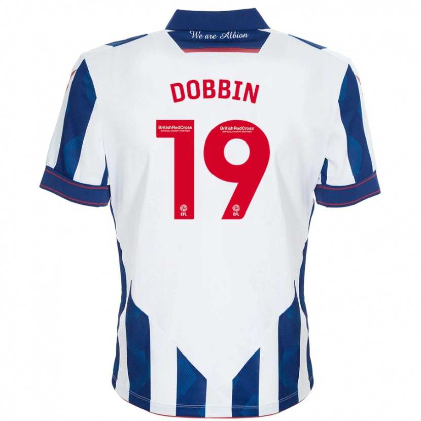 Danxen Kvinnor Lewis Dobbin #19 Vit Mörkblå Hemmatröja Matchtröjor 2024/25 Tröjor T-Tröja