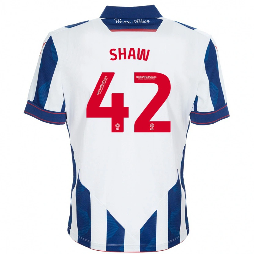 Danxen Kvinnor Josh Shaw #42 Vit Mörkblå Hemmatröja Matchtröjor 2024/25 Tröjor T-Tröja
