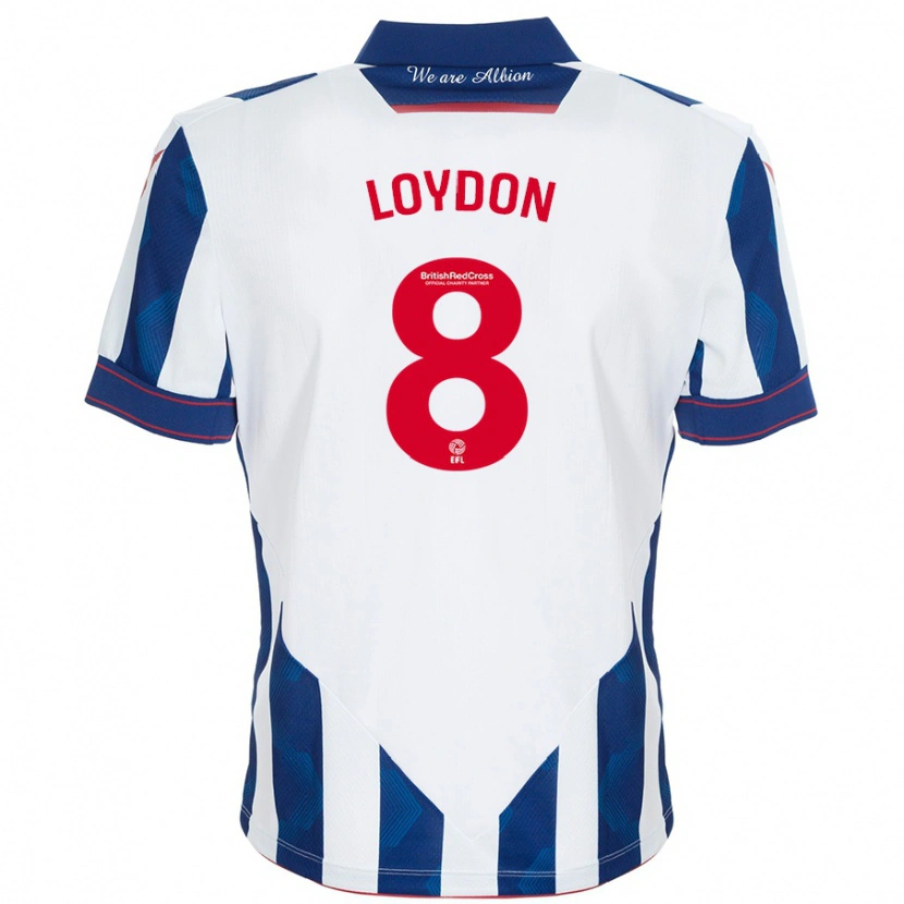 Danxen Kvinnor Abi Loydon #8 Vit Mörkblå Hemmatröja Matchtröjor 2024/25 Tröjor T-Tröja