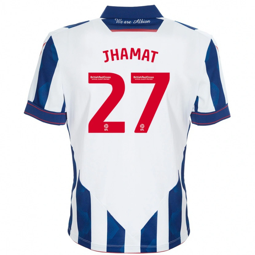 Danxen Kvinnor Simran Jhamat #27 Vit Mörkblå Hemmatröja Matchtröjor 2024/25 Tröjor T-Tröja