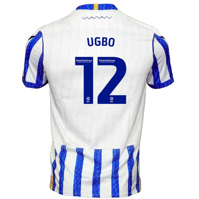 Danxen Kvinnor Iké Ugbo #12 Blå Vit Hemmatröja Matchtröjor 2024/25 Tröjor T-Tröja