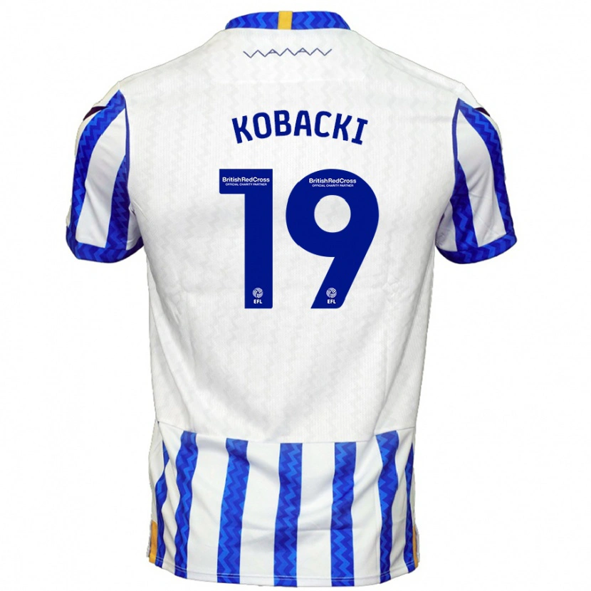 Danxen Kvinnor Olaf Kobacki #19 Blå Vit Hemmatröja Matchtröjor 2024/25 Tröjor T-Tröja