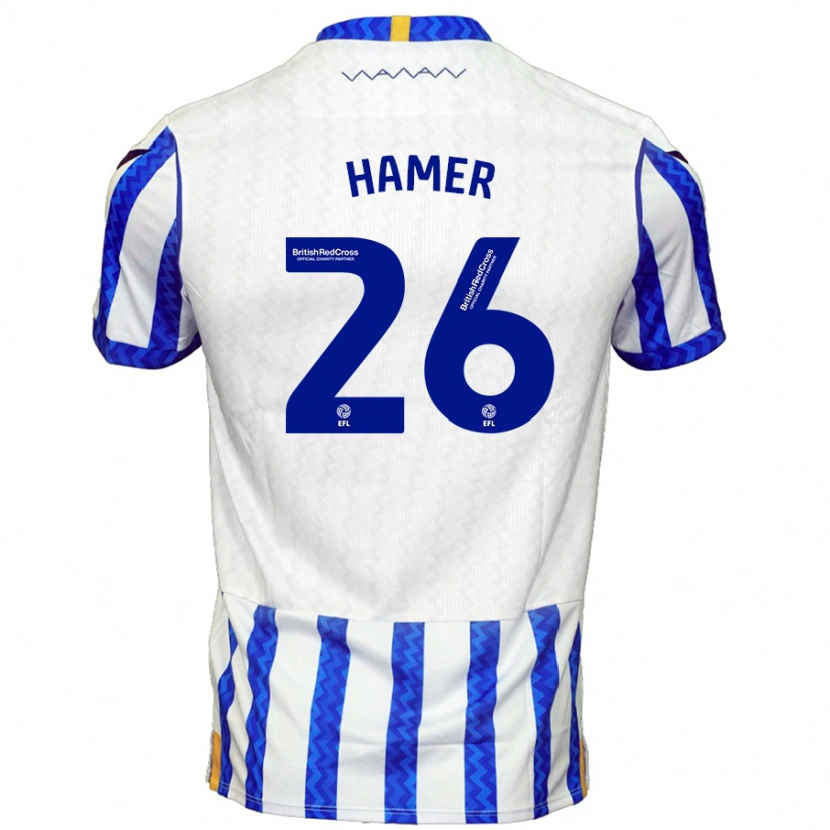 Danxen Kvinnor Ben Hamer #26 Blå Vit Hemmatröja Matchtröjor 2024/25 Tröjor T-Tröja