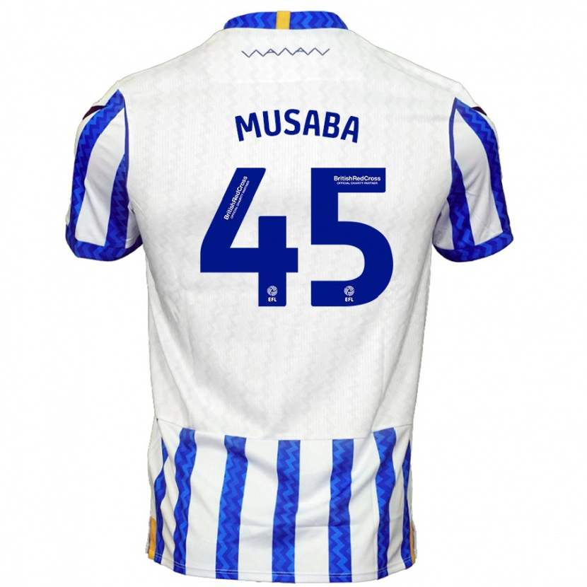 Danxen Kvinnor Anthony Musaba #45 Blå Vit Hemmatröja Matchtröjor 2024/25 Tröjor T-Tröja