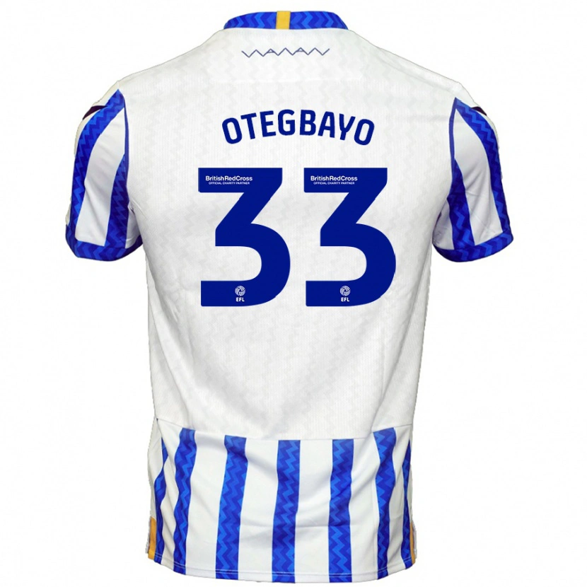 Danxen Kvinnor Gabriel Otegbayo #33 Blå Vit Hemmatröja Matchtröjor 2024/25 Tröjor T-Tröja