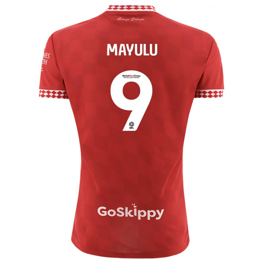 Danxen Kvinnor Fally Mayulu #9 Röd Hemmatröja Matchtröjor 2024/25 Tröjor T-Tröja